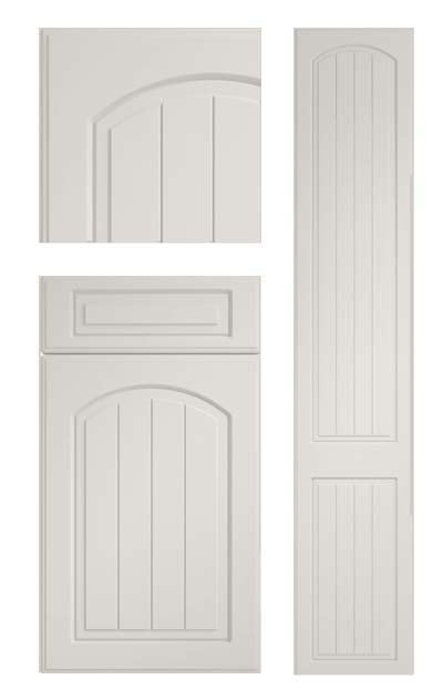 Saxon arch. Arched grooved raised panel kitchen door. An alternative door for the Newport kitchen