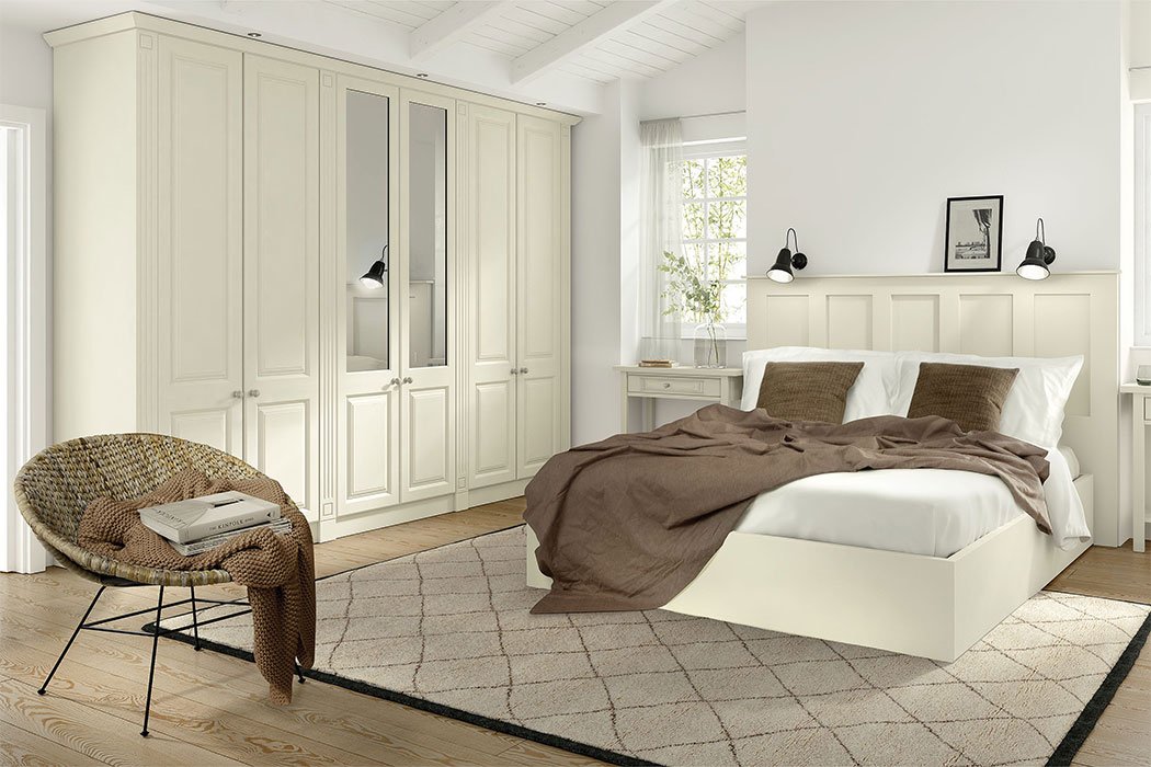 Calcutta-Raised-panel-bedroom-furniture-in-Ivory
